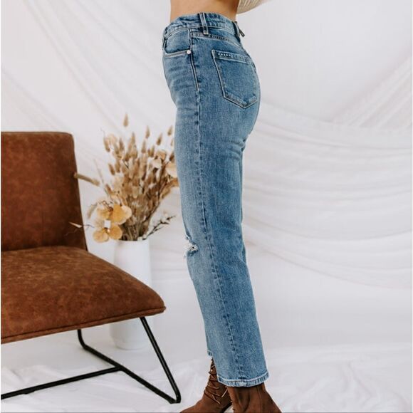 Blank NYC Baxter Ribcage Straight Leg Denim Jeans Size 26 in Whirlwind Blue NWT - Picture 2 of 11